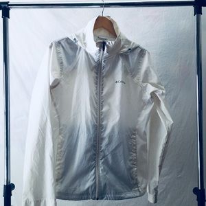 ALL WHITE COLUMBIA WINDBREAKER